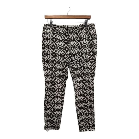 eci New York Brown & Cream Boho Print Zip Ankle Skinny Pants, 8 - Picture 1 of 11